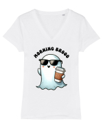 Morning broooo - pentru iubitorii de cafea Tricou mânecă scurtă guler V Damă Evoker