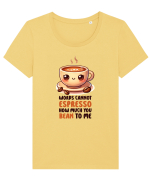 Words cannot espresso - pentru iubitorii de cafea Tricou mânecă scurtă guler larg fitted Damă Expresser