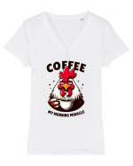 Coffee - my morning miracle - pentru dependenții de cafea Tricou mânecă scurtă guler V Damă Evoker