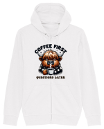 Coffee first questions later - pentru dependenții de cafea Hanorac cu fermoar Unisex Connector