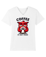 Coffee my best friend - pentru dependenții de cafea Tricou mânecă scurtă guler V Bărbat Presenter