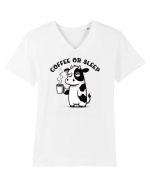 Coffee or sleep - pentru dependenții de cafea Tricou mânecă scurtă guler V Bărbat Presenter