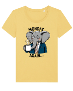 Monday again - pentru dependenții de cafea Tricou mânecă scurtă guler larg fitted Damă Expresser