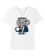Monday again - pentru dependenții de cafea Tricou mânecă scurtă guler V Bărbat Presenter