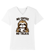 No coffee no talkie - pentru dependenții de cafea Tricou mânecă scurtă guler V Bărbat Presenter