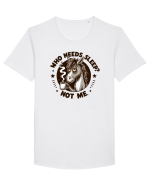 Who needs sleep, not me - pentru dependenții de cafea Tricou mânecă scurtă guler larg Bărbat Skater