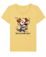 Beau prea multă cafea Tricou mânecă scurtă guler larg fitted Damă Expresser
