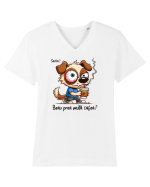 Beau prea multă cafea Tricou mânecă scurtă guler V Bărbat Presenter