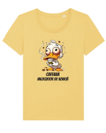 Cafeaua – înlocuitor de voință Tricou mânecă scurtă guler larg fitted Damă Expresser