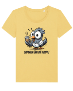 Cafeaua îmi dă aripi Tricou mânecă scurtă guler larg fitted Damă Expresser