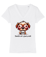 Diminețile sunt o glumă proastă Tricou mânecă scurtă guler V Damă Evoker