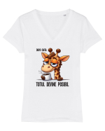 După cafea, totul devine posibil Tricou mânecă scurtă guler V Damă Evoker