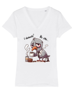 E dimineață, nu zău Tricou mânecă scurtă guler V Damă Evoker