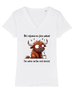 Nici cafeaua nu face minuni Tricou mânecă scurtă guler V Damă Evoker