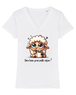 Oare beau prea multă cafea? Tricou mânecă scurtă guler V Damă Evoker