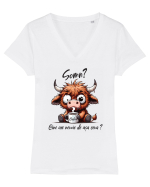 Somn? Cine are nevoie de așa ceva? Tricou mânecă scurtă guler V Damă Evoker