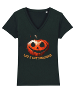 LET`S GET SMASHED! - Sa ne facem praf! DOVLEAC / PUMPKIN Tricou mânecă scurtă guler V Damă Evoker