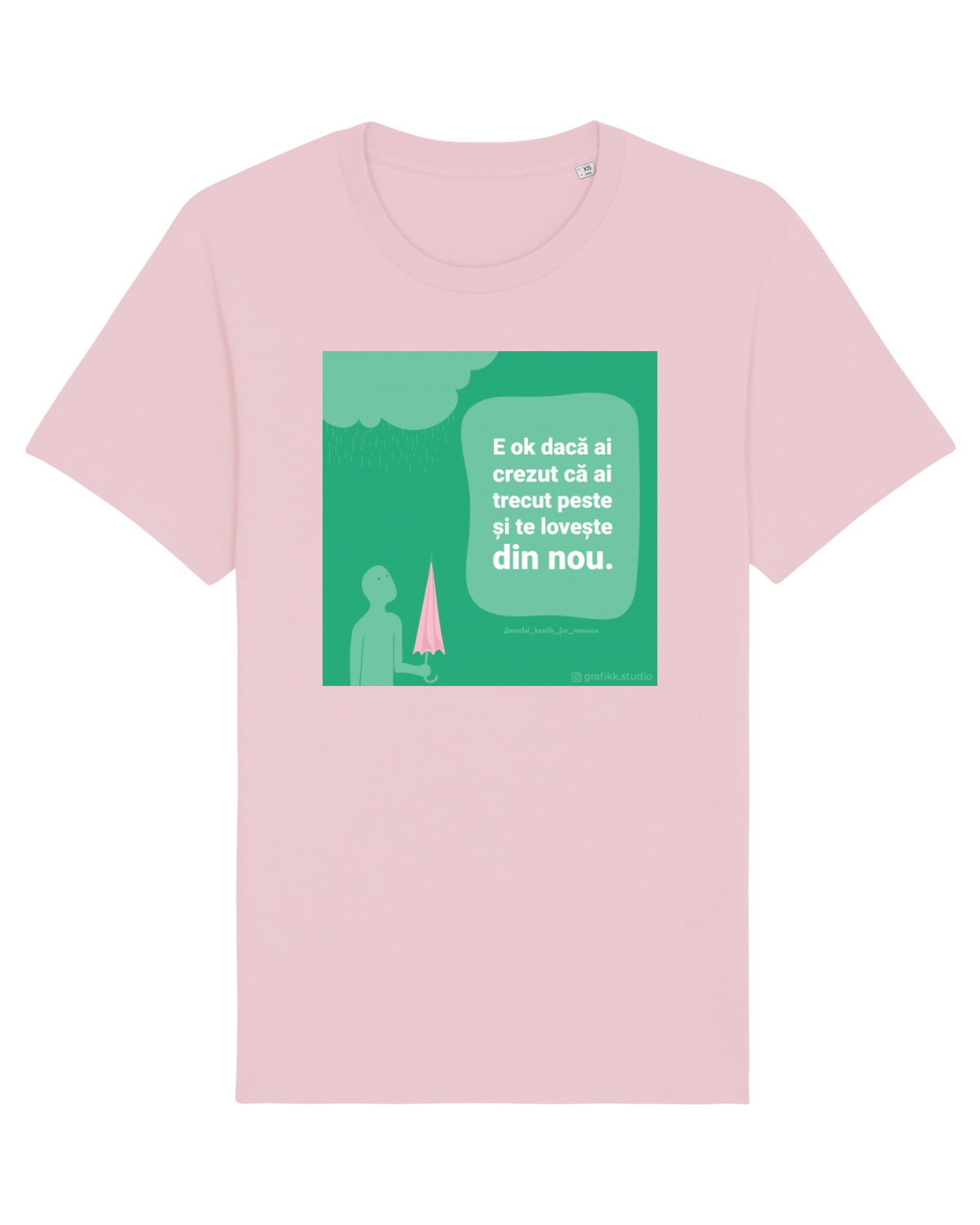 Tricou mânecă scurtă Unisex Rocker Cotton Pink