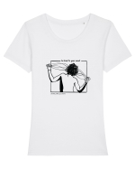 Be kind to your mind alb Tricou mânecă scurtă guler larg fitted Damă Expresser