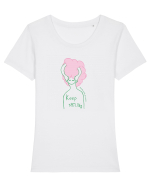 Keep smiling Tricou mânecă scurtă guler larg fitted Damă Expresser