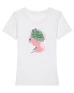 Ai grijă de sănătatea ta mintală Tricou mânecă scurtă guler larg fitted Damă Expresser