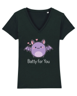 Batty For You Halloween Bat Tricou mânecă scurtă guler V Damă Evoker