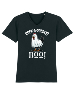 Cock A Doodle Boo | Funny Halloween Ghost Chicken Tricou mânecă scurtă guler V Bărbat Presenter