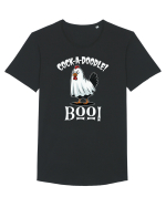 Cock A Doodle Boo | Funny Halloween Ghost Chicken Tricou mânecă scurtă guler larg Bărbat Skater