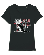 Count Catula Funny Halloween Cat Tricou mânecă scurtă guler larg fitted Damă Expresser