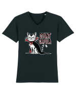 Count Catula Funny Halloween Cat Tricou mânecă scurtă guler V Bărbat Presenter