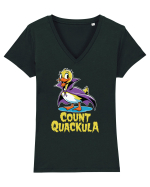 Count Quackula Funny Duck Halloween Tricou mânecă scurtă guler V Damă Evoker