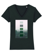 Green Forest Tricou mânecă scurtă guler V Damă Evoker