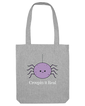 Creepin' It Real Funny Halloween Spider Heather Grey