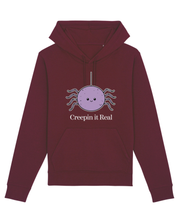 Creepin' It Real Funny Halloween Spider Burgundy