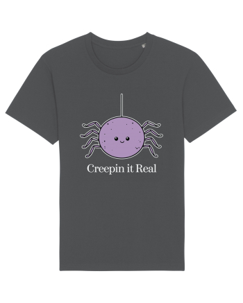 Creepin' It Real Funny Halloween Spider Anthracite