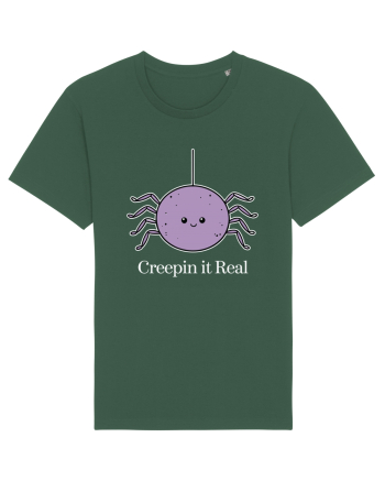 Creepin' It Real Funny Halloween Spider Bottle Green