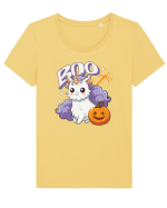 Boo Halloween Unicorn Simpatic Tricou mânecă scurtă guler larg fitted Damă Expresser