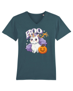 Boo Halloween Unicorn Simpatic Tricou mânecă scurtă guler V Bărbat Presenter