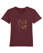 Leoaica tanara, iubirea... Tricou mânecă scurtă guler V Bărbat Presenter