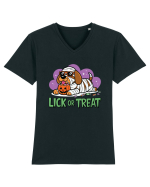 Lick Or Treat Funny Halloween Tricou mânecă scurtă guler V Bărbat Presenter