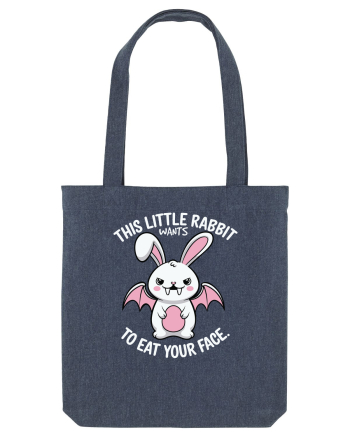 This Little Rabbit Wants to Eat Your Face Funny Halloween BatRabbit Midnight Blue