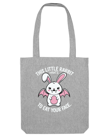 This Little Rabbit Wants to Eat Your Face Funny Halloween BatRabbit Heather Grey