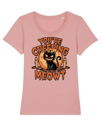 You're Creeping Meowt Pumpkin Face Cat Halloween Canyon Pink