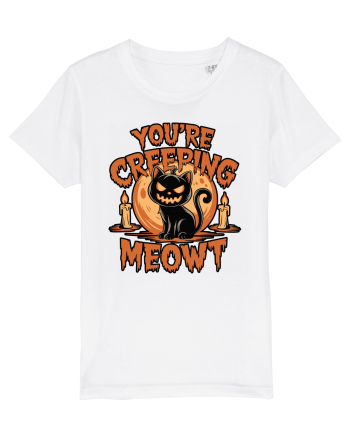 You're Creeping Meowt Pumpkin Face Cat Halloween White