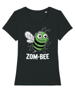 ZomBeeHalloween Funny Zombie Bee Tricou mânecă scurtă guler larg fitted Damă Expresser