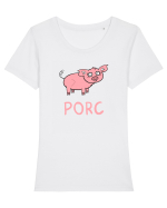Porc Tricou mânecă scurtă guler larg fitted Damă Expresser