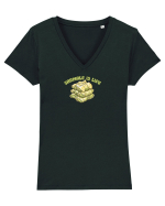 SARMALE IS LIFE / SARMALELE SUNT VIATA Tricou mânecă scurtă guler V Damă Evoker