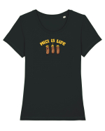 MICI  IS LIFE / MICII SUNT  VIATA Tricou mânecă scurtă guler larg fitted Damă Expresser