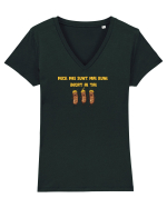 MICII MEI SUNT MAI BUNI DECAT AI TAI Tricou mânecă scurtă guler V Damă Evoker