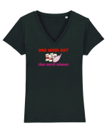 WHO NEEDS DIET /CINE ARE NEVOIE DE DIETA CAND EXISTA SLANINA? Tricou mânecă scurtă guler V Damă Evoker